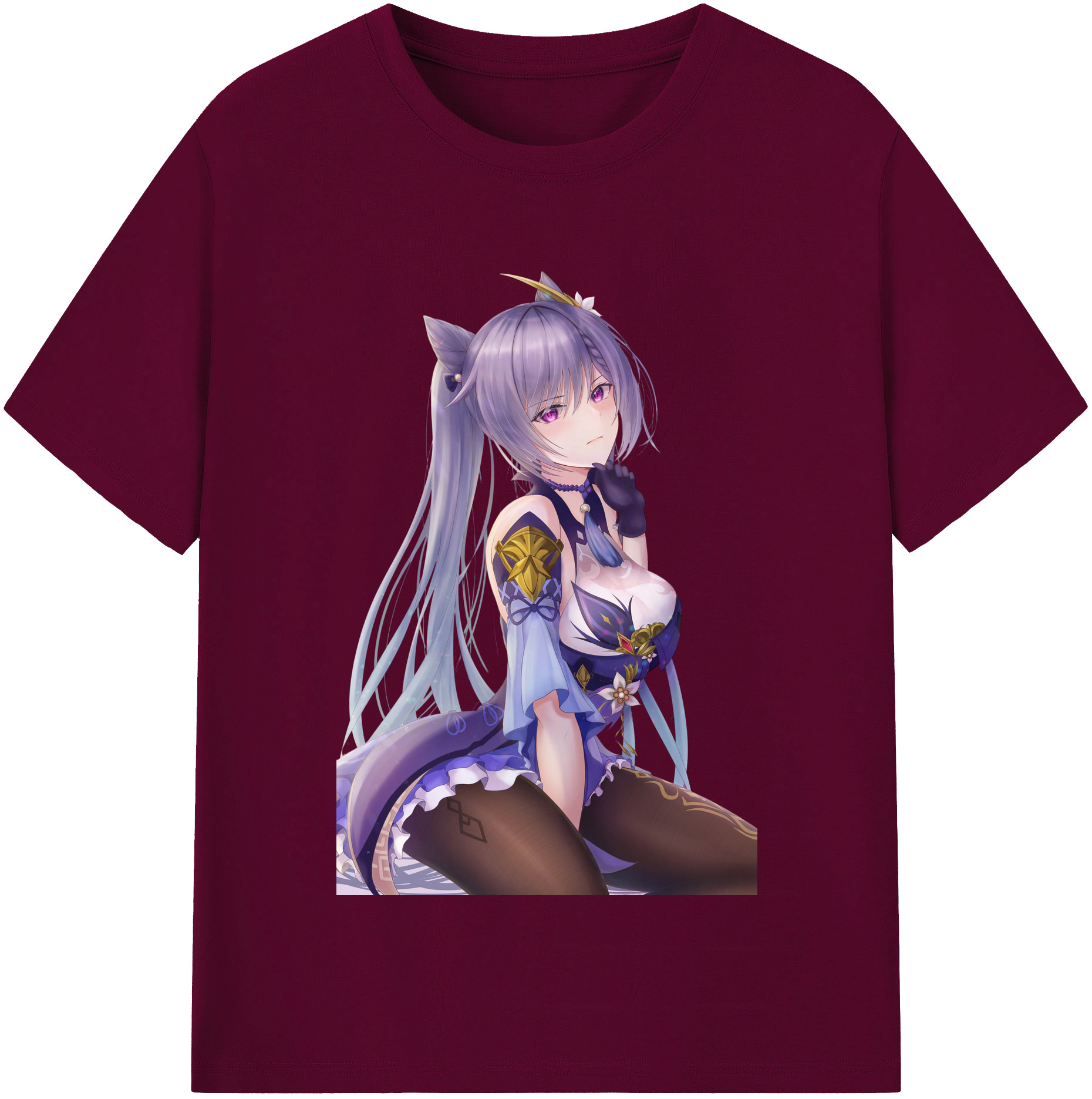 げんし神 刻晴 こくせい genshin Kokusei レディースカジュアルプリントTシャツ（綿100％）